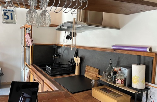 Largentiere Apartment | Zen loft with hanging net (kids will love it!), in a medieval village.
