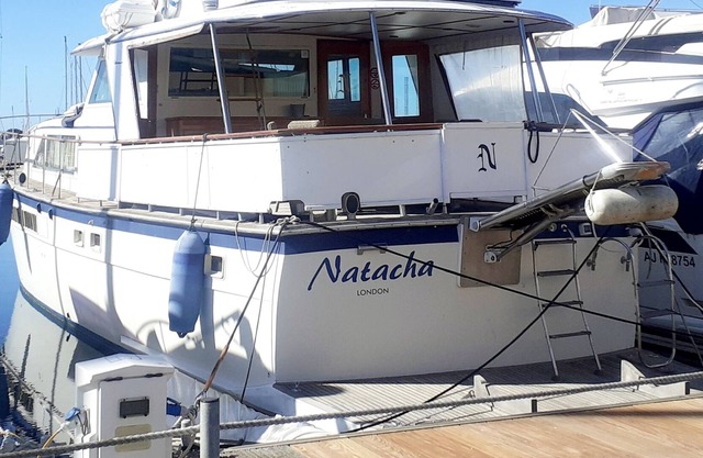 18m yacht at the quay