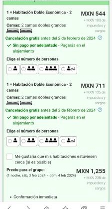 2 habitaciones