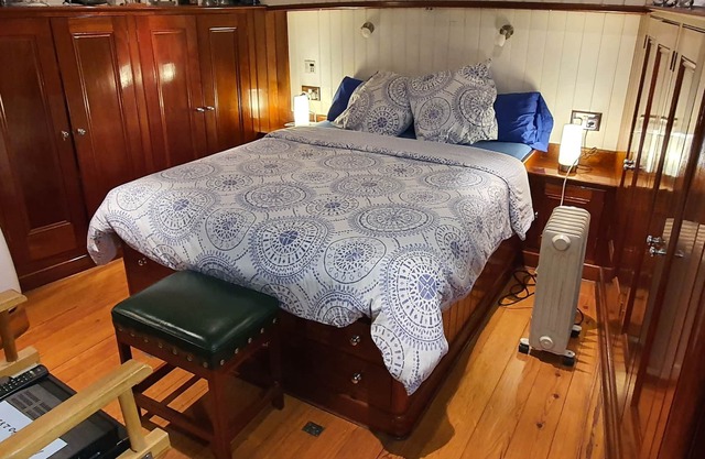 A permanently moored House Boat