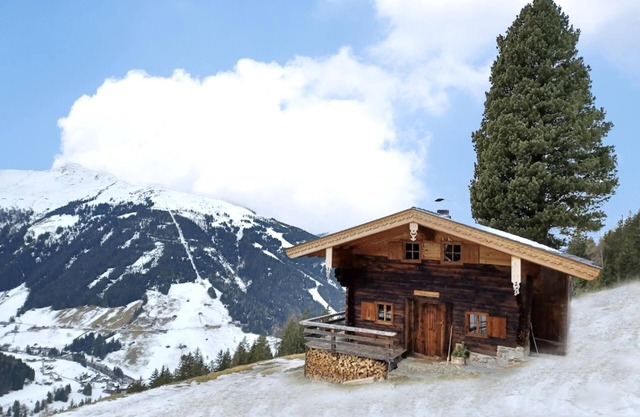 Alpine hut in a remote location
