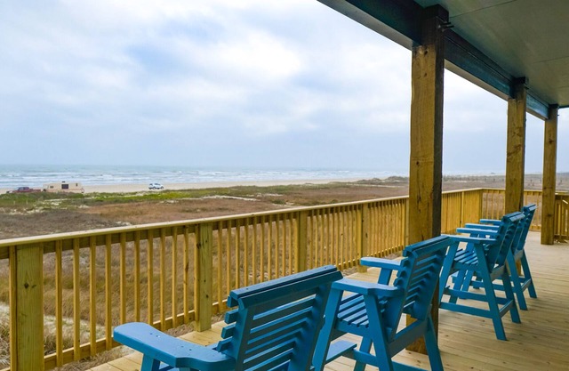 BEACHFRONT on 1 acre lot with incredible beach and bay views.