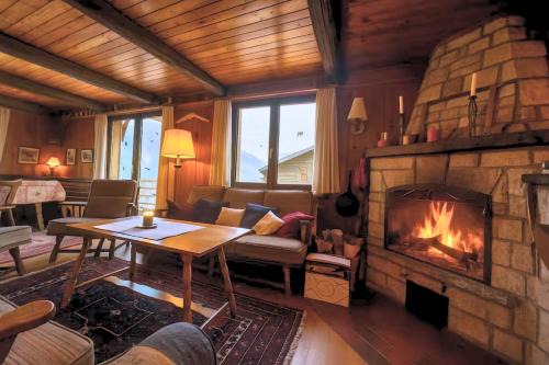 Chalet cosy, vue Alpes, cheminée & grande terrasse