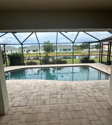 Heated pool with canal views