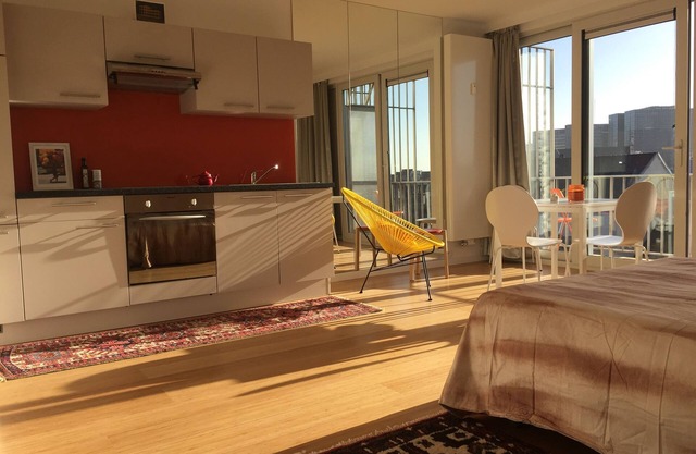 Historical center, sunny terrace with panoramic view