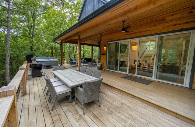 Let It Slide – Two Slides Off Deck, Hot Tub, Foosball, Hammocks, Fire Pit