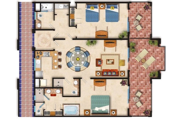 Luxury 2 bedroom suite at Villa del Palmar Flamingos Resort NuevoVallarta Mexico