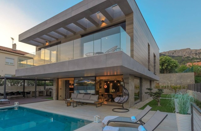 Luxury villa Krk Baška II with infinity heated swimming pool, sauna and gym