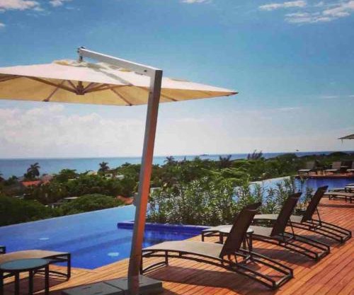Ocean View Pool in Exclusive Playacar, En-Suite Rooms