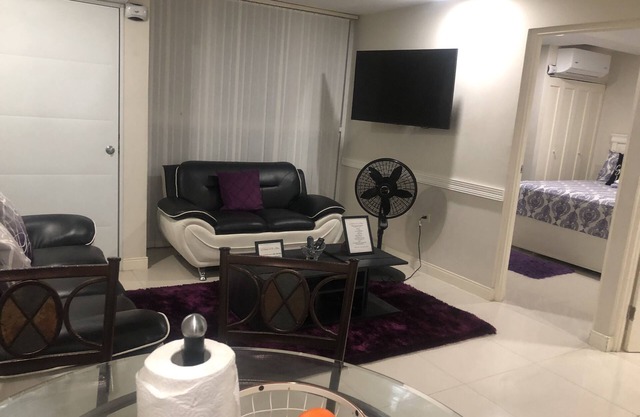 Our beautiful apartment is fully air conditioned with hot water