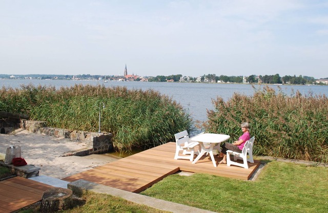 Private beach and jetty with a spectacular view of the Schlei Baltic Sea fjord