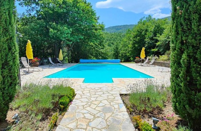 Private villa with extensive gardens and pool