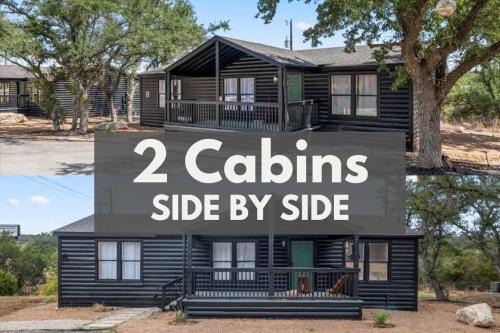 Starlight Horizon Cabins A & B - Side-by-Side Group Retreat - Pet-Friendly Texas Hill Country Cabins Near Canyon Lake - Pool, Stargazing, Sleeps 16