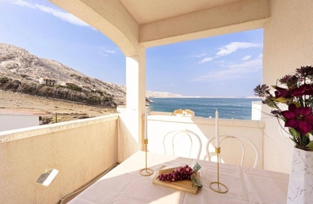 Studio flat with terrace and sea view Metajna, Pag (AS-208-a)