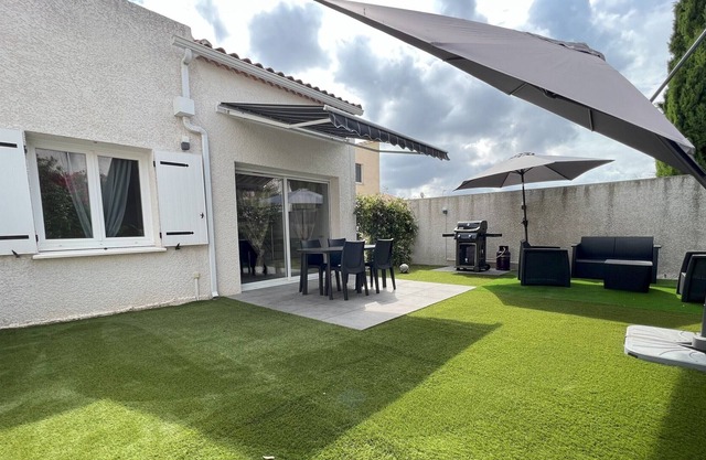 T3 55m2 clim jardin prive golf massane 15min plage