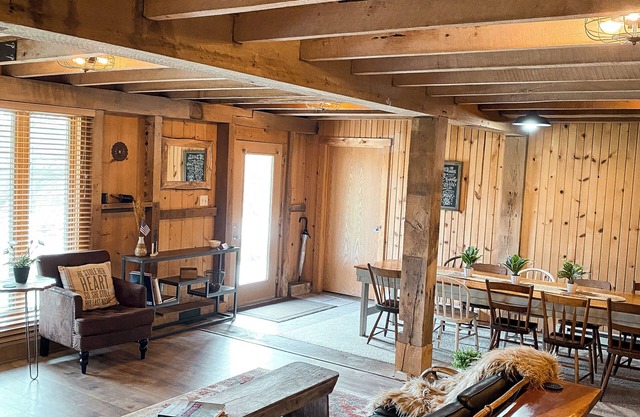 Tucked beneath our historic 1895 German bank barn, is the Bunkhouse!