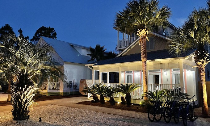 Village of Sugar Beach House | 30A Seagrove Beach Vacation Rental with PRIVATE POOL + Golf Cart + Bikes!