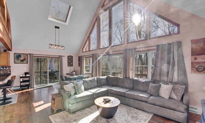 Gouldsboro Ski Chalet | A-Frame Chalet - Mountain modern in Big Bass Lake with pool!