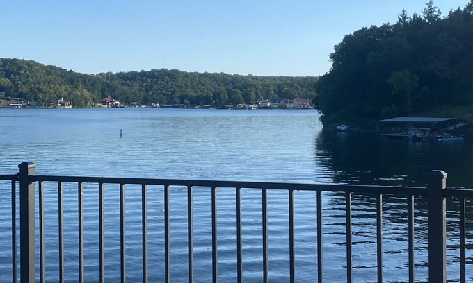 Gravois Mills House | Amazing views from the patio and upper deck! Just steps down to a private dock!