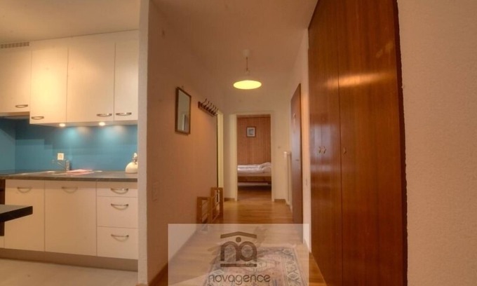 Anzere Apartment | Apartment with 1 bedroom with 2 single beds, 1 bedroom with a double bed, 2 bathrooms with bath and