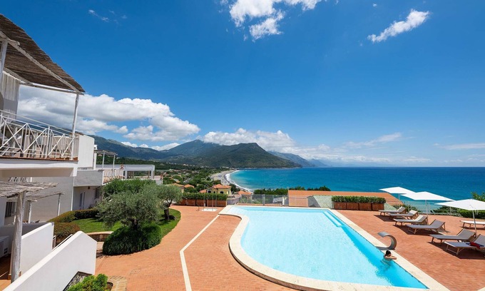 Villammare Apartment | Apartment with terrace. Shared pool. 150 metres from beach