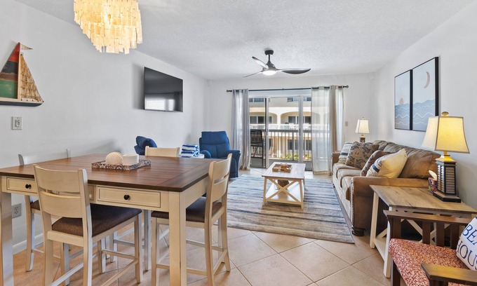 New Smyrna Beach Condo | Beachfront Comfort w/Pool, Balcony & Steps to Flagler Avenue