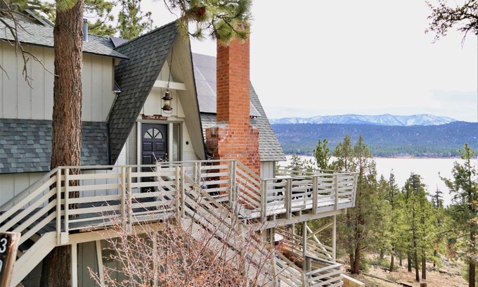 Fawnskin House | Best View - Spacious home with hot tub, game room, and 180 degree panoramic view of Big Bear Lake!