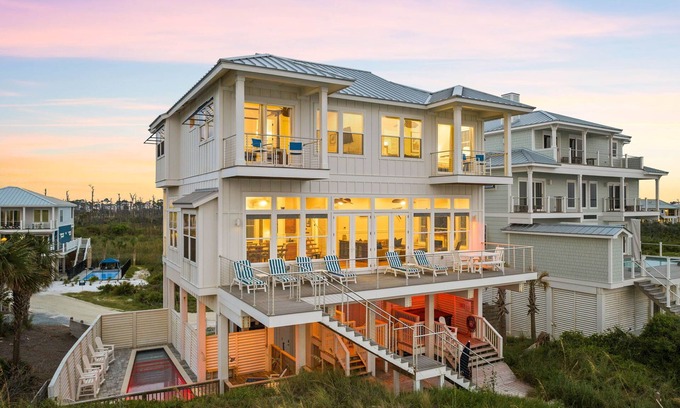 Port St. Joe House | Book Your Fall Stay Today! Gulf Front Home! Private Pool and Hot Tub! Pet Friendly!