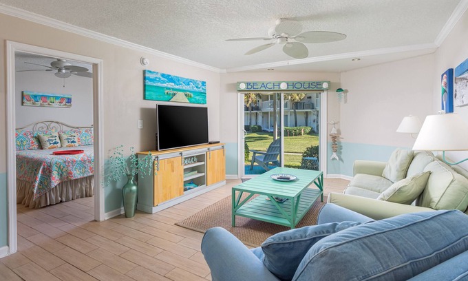 Villa Sabine Condo | Bright and Fun Beach Themed Condo - On Little Sabine Bay
