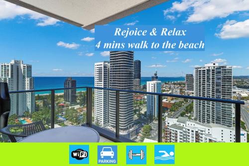 Broadbeach Apartment | Broadbeach oceanview apartment Level 26 with carpark - 4 mins walk to the beach