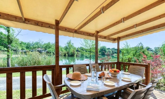 Saint-Sornin House | Camping maeva Escapades Les Étangs Mina * - Mobile Home Premium 4 Rooms 6/8 People Pond Side + TV