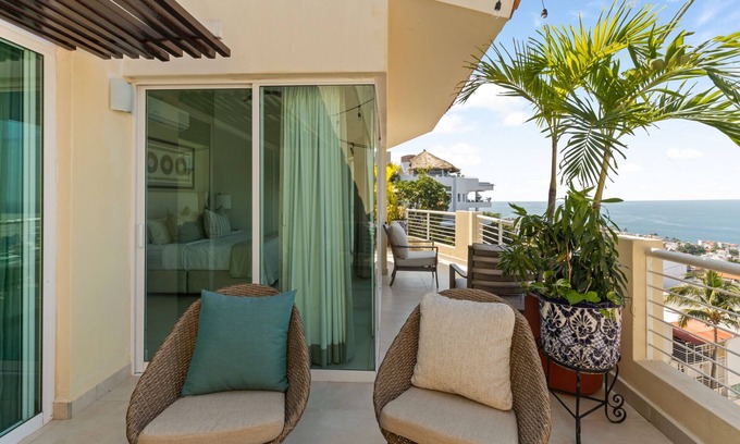 Colonia 5 de Diciembre Condo | Custom designed Penthouse with sweeping ocean views! 2BD Penthouse for rent in 5