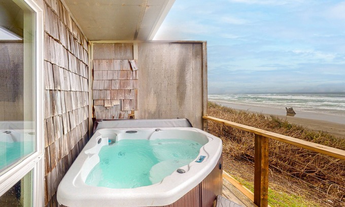 Edgewater Shores Cottage | Dog-friendly oceanfront home with private hot tub & amazing view - walk to beach