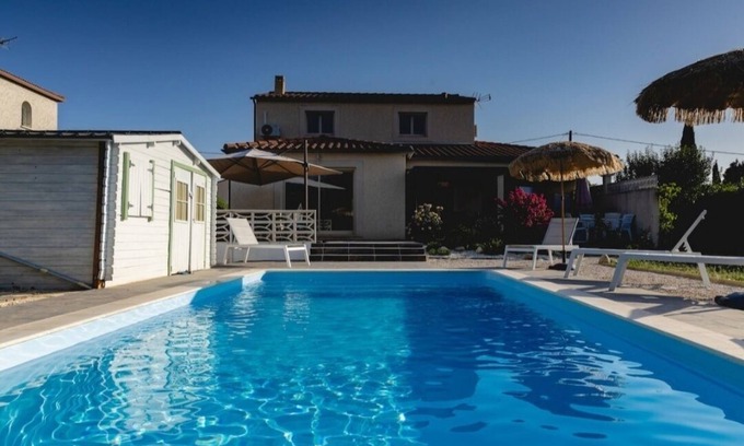 Millas Villa | ENSOLEILLÉE VILLA for 4 to 12 PEOPLE WITH SWIMMING POOL AND GARDEN