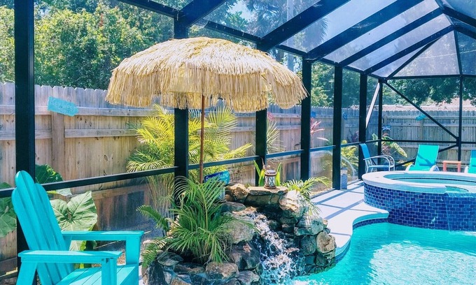 Vero Beach House | Escape to private retreat- salt pool, hot tub, tiki bar- just minutes from beach