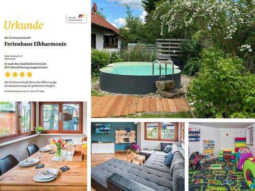 Zschieren House | Ferienhaus Elbharmonie - Hunde willkommen, Garten vollständig umzäunt, Pool, Kamin und Spielzimmer - super für Familientreffen