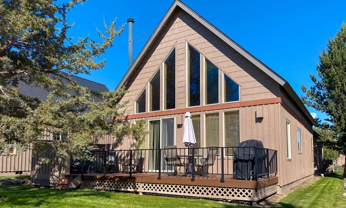 Redmond Ski Chalet | Inviting chalet with private hot tub, grill, 3 pools, hot tub, gym, & tennis