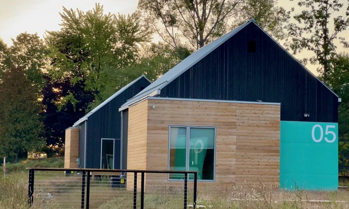 Acme House | KOTI 5 (Two Bedroom) Traverse City's Scandinavian Cabins, vacation home on TART & mins to Traverse C