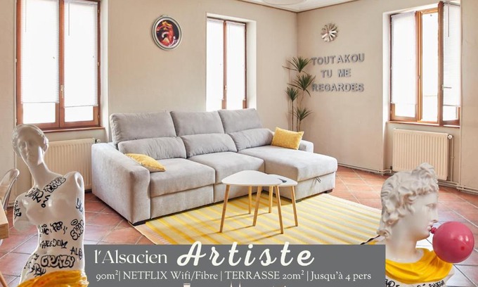 Mulhouse Apartment | L'Alsacien Artiste - Art - Moderne - Wifi - Netflix