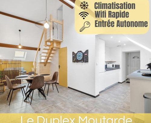 Chalon-sur-Saone Apartment | Le Duplex Moutarde, prox centre et Gare, 50m2, climatisation