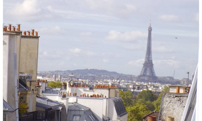 Latin Apartment | Left Bank Roof Top Luxembourg Gardens Eiffel Towers views