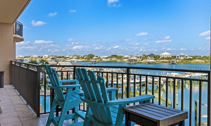 Orange Beach East Condo | Legacy Key 203 - Balcony Views Overlooking Ole River!