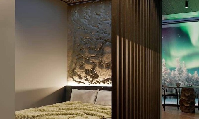 Inari Ski Chalet | Lodge Arctic 2 - sauna, glass roof & view of Lake Inari
