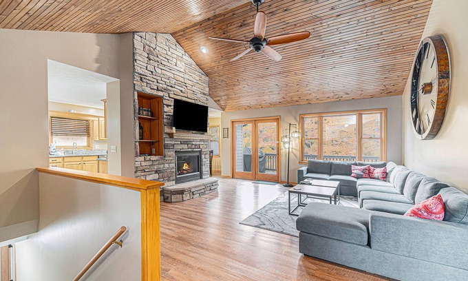 Thompsonville House | Lovely home near Crystal Mountain Resort with game room, private hot tub, sauna