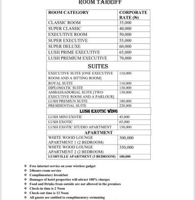Benin City Hotel | Lushville Hotels and Suites
