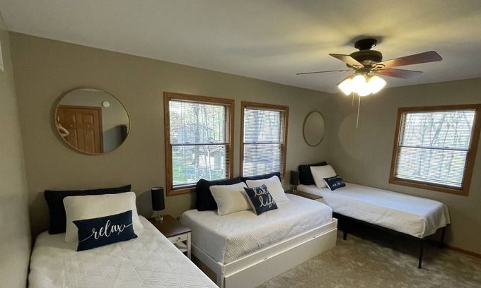 Plainwell House | Luxurious House with Huge Yard, Lake Access and Hot Tub. Sleeps up to 15 guests!