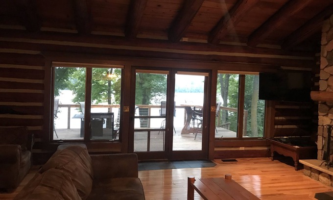 Stone Lake House | Luxury log cabin on the north end of long lake! Sarona Wi, close to Hayward!