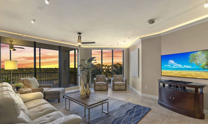 Cape Harbour Condo | Luxury Water View 3B/2B Condo w/ Heated Pool Ideal For Snowbirds or Remote Work!