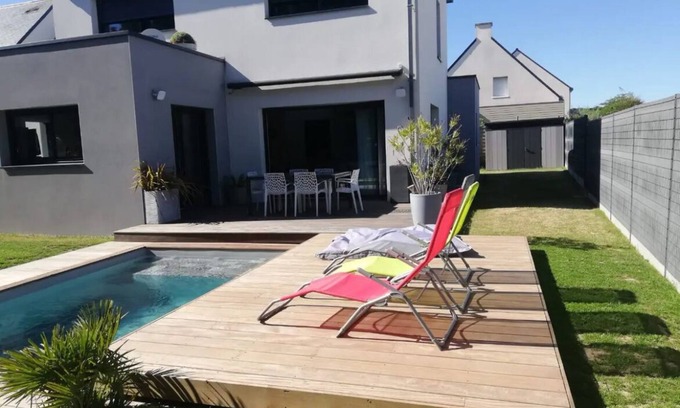 Guerande House | Maison Moderne Avec Piscine Chauffée, à 1km de L'avenue de Gaulle à La Baule