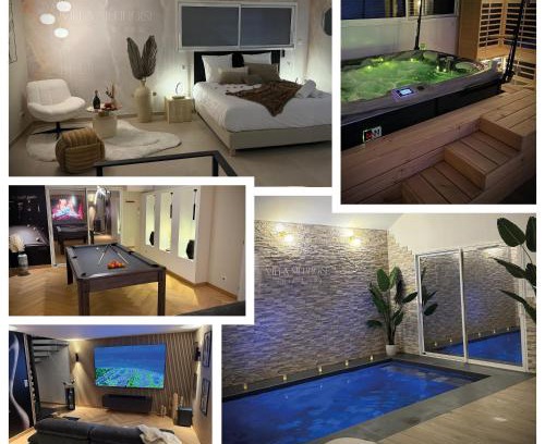 Echenoz-la-Meline Villa | Maison privative avec piscine intérieure, spa, sauna, cinéma et billard